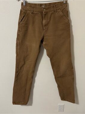 Carhartt WIP Work in Progress Duck Canvas Work Pants Brown Single Knee-29x30